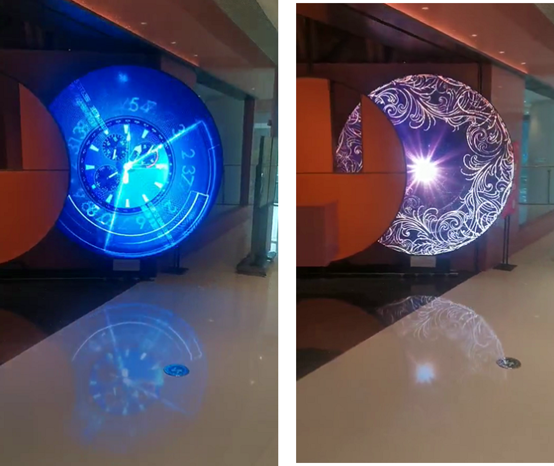 上海某商場(chǎng)徐記海鮮圓形移動(dòng)屏